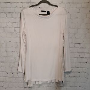 Adrienne Vittadini white modal long sleeve top